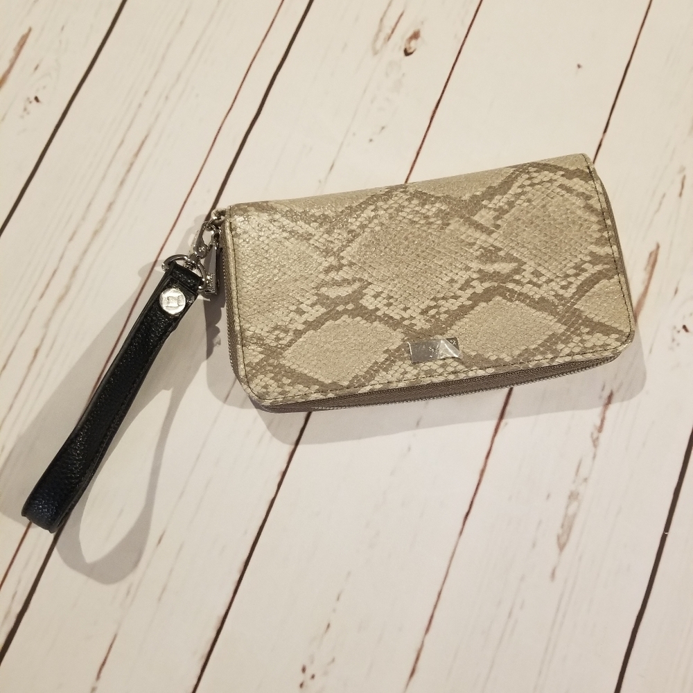 Snakeskin print All About the benjamins wallet and wristlet